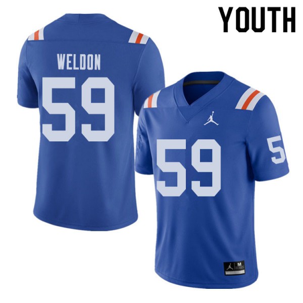 Jordan Brand Youth #59 Danny Weldon Florida Gators Throwback Alternate College Football Jerseys
